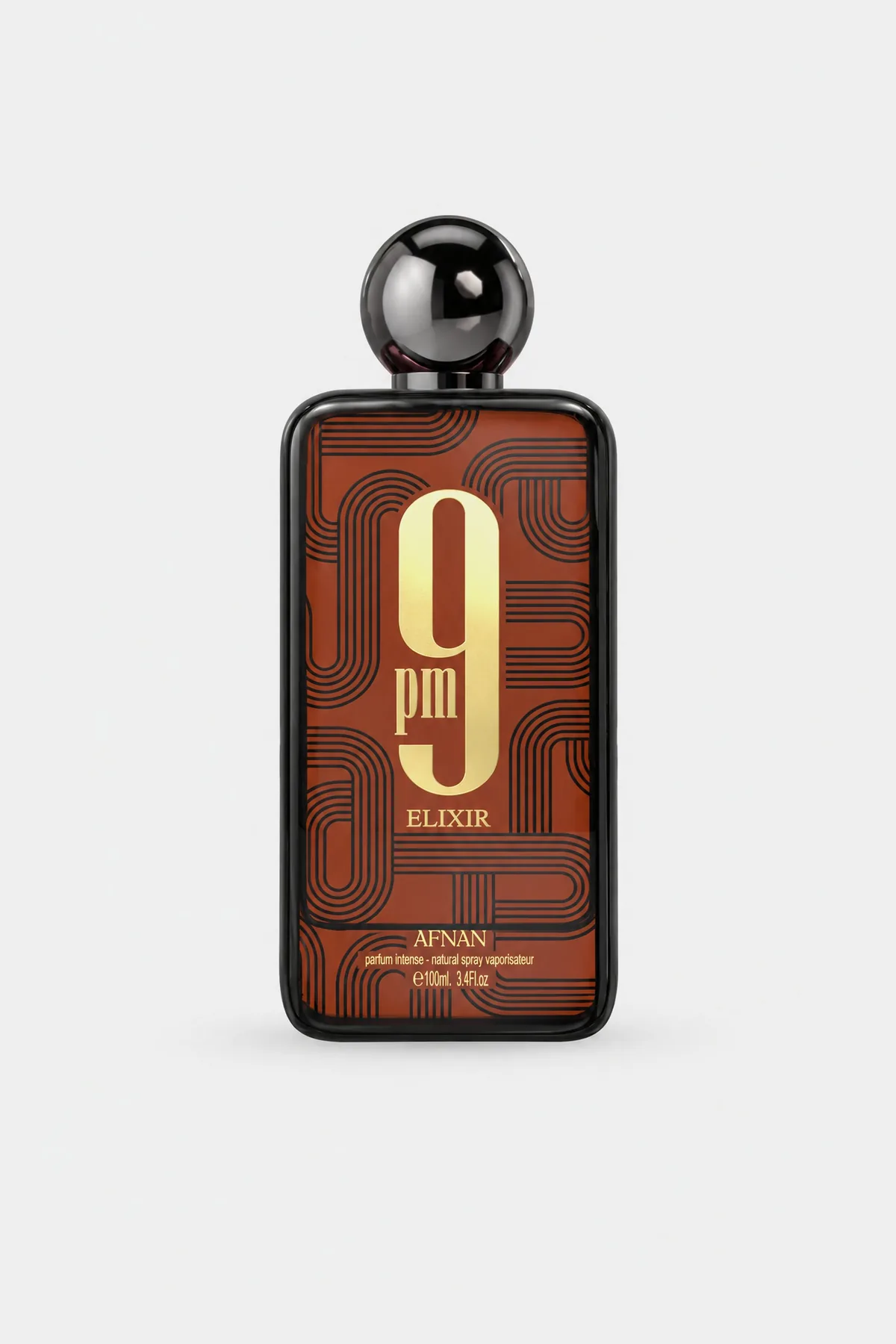 Afnan 9PM Elixir Eau de Parfum Intense 100 ml bottle, front view