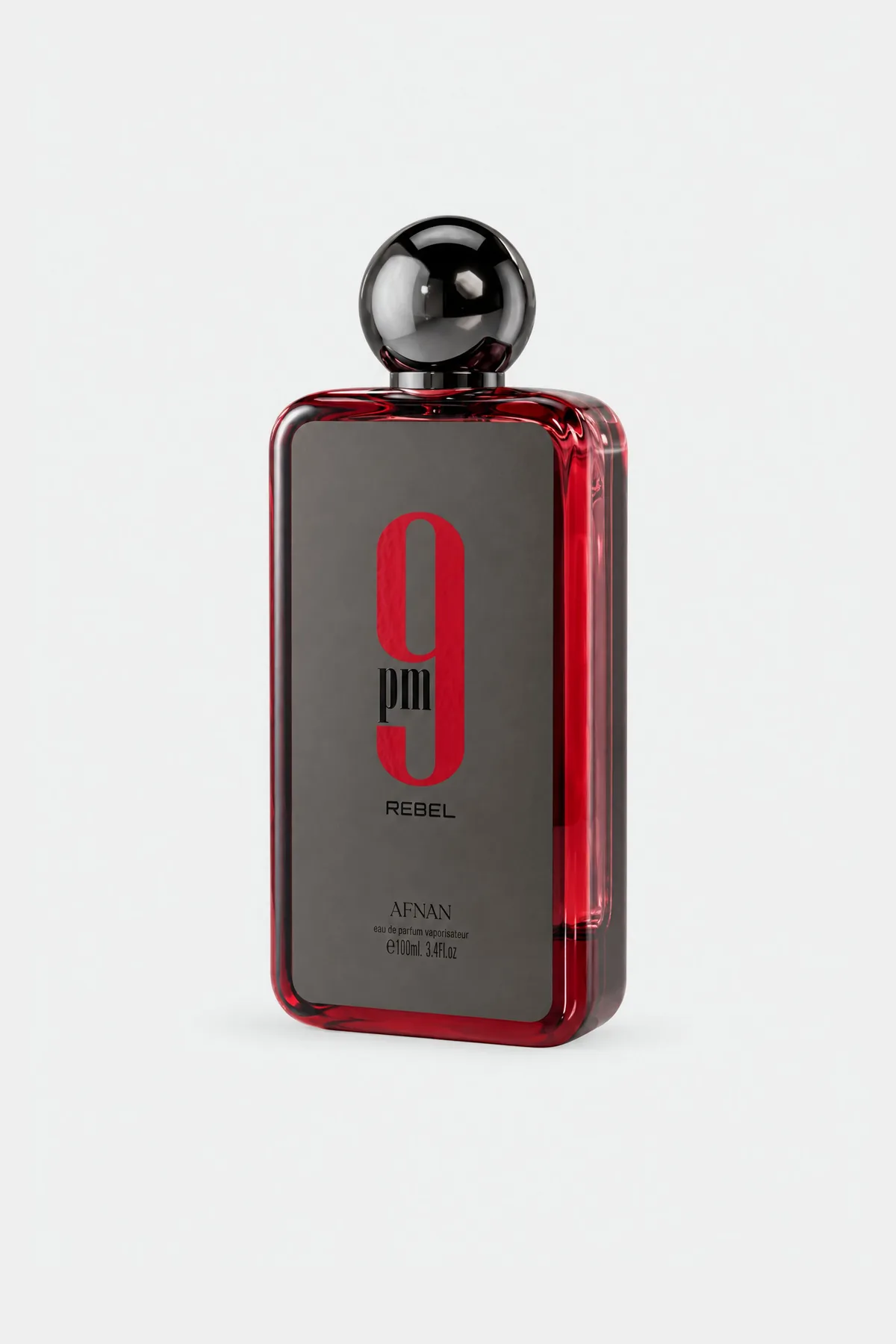 Afnan 9PM Rebel Eau de Parfum 100 ml bottle, three-quarter view
