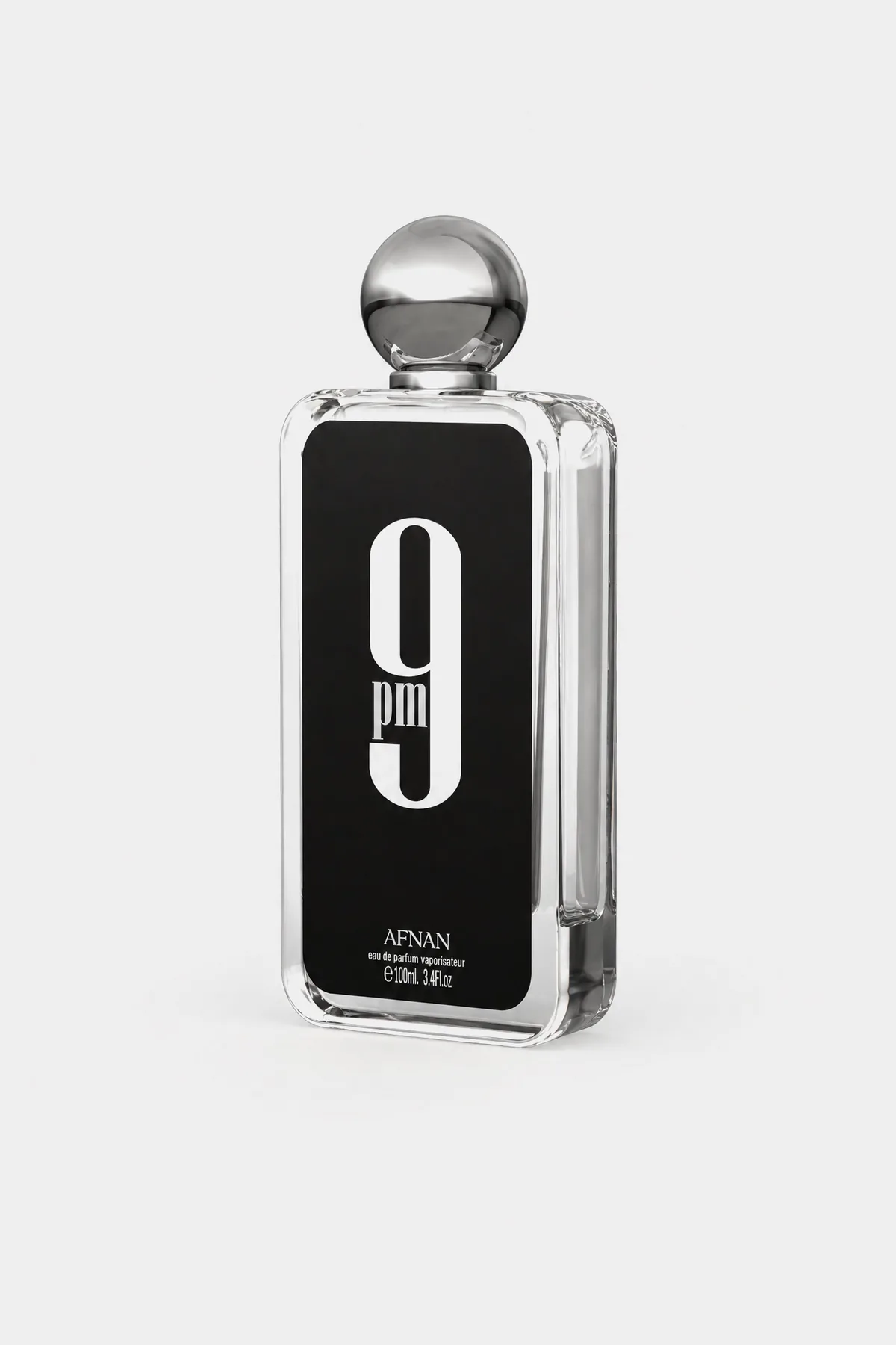 Afnan 9PM Eau de Parfum 100 ml bottle, three-quarter view